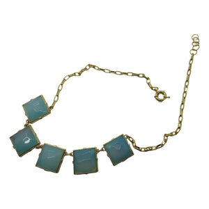 <i>Blue Square Drop Necklace</i>
