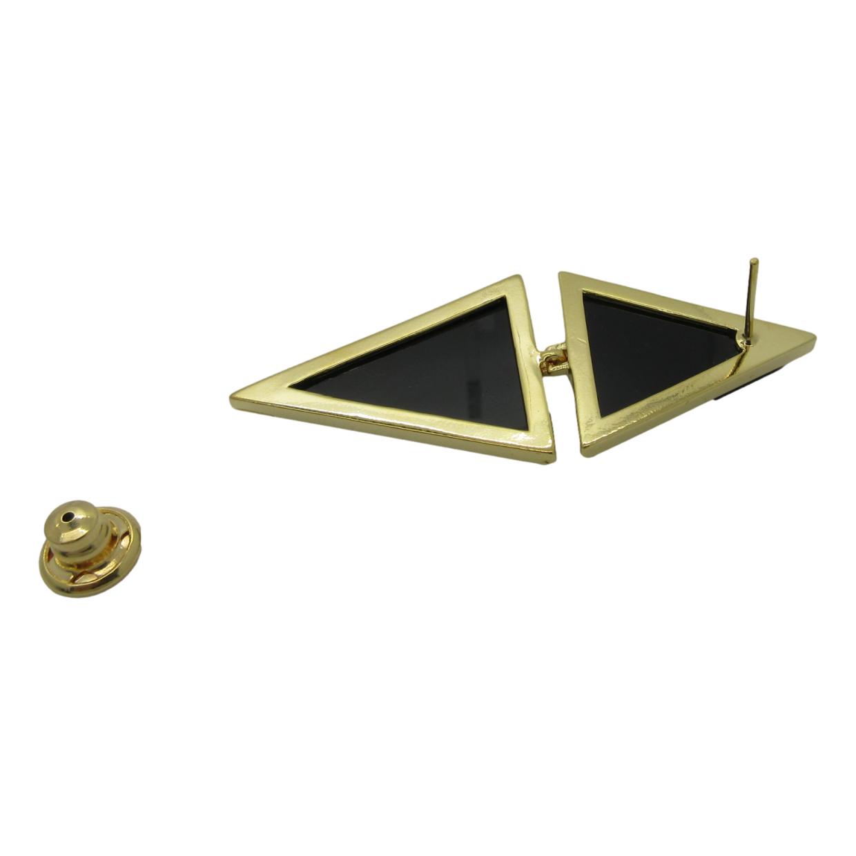 <i>Black Onyx Triangle Earrings</i><br>Made in Brazil<br>