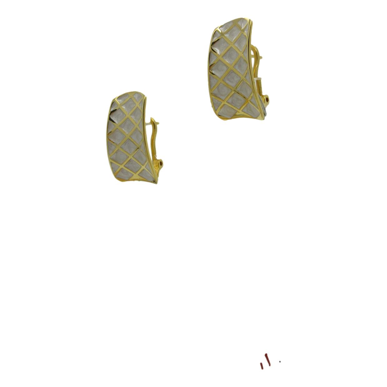 <i>Enamel Criss-Cross Earrings</i><br>Made in Italy<br>