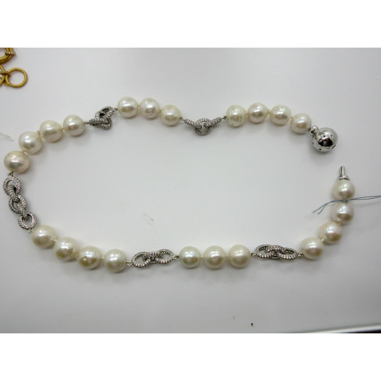 <i>Pave Link Pearl Necklace</i><br>by Marti Rosenburgh<br>