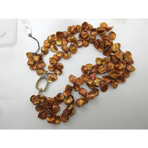 <i>Striking Copper Keshi Pearl Necklace<i/>