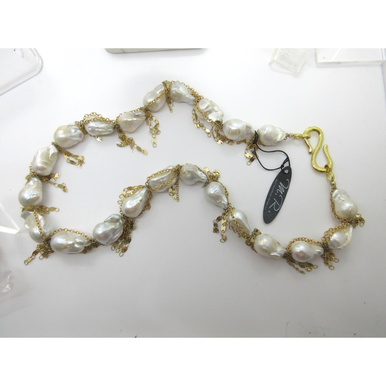<i>Baroque Pearl and Chain Necklace<i/>