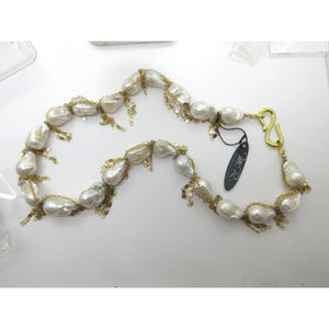 <i>Baroque Pearl and Chain Necklace<i/>