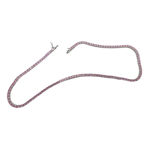 <i>Pink Cubic Zirconia Tennis Necklace</i>