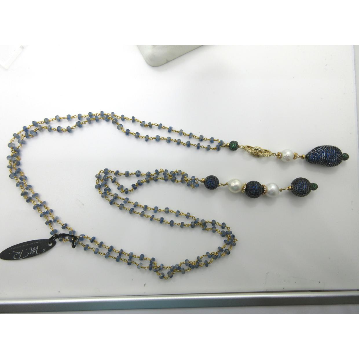 <i>Sapphire and Pearl Lariat</i><br>by Marti Rosenburgh<br>