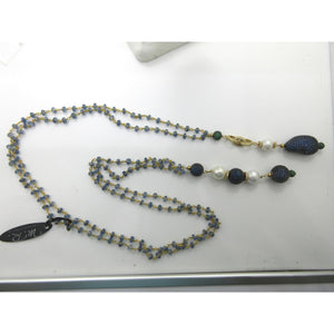 <i>Sapphire and Pearl Lariat</i><br>by Marti Rosenburgh<br>