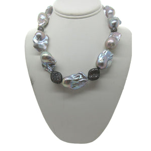 <i>Stunning Grey Baroque Pearl Necklace</i>