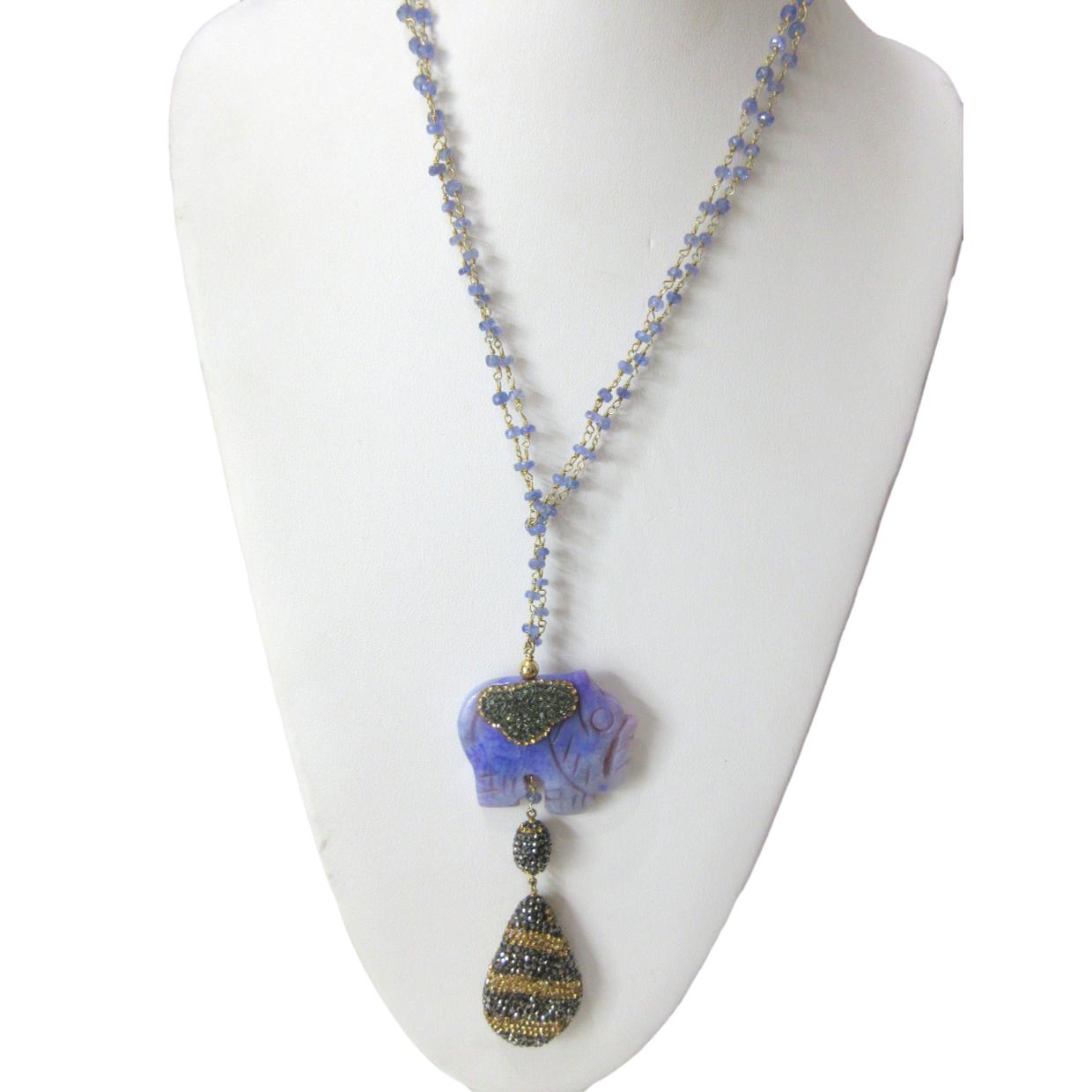<i>Tanzanite and Elephant Necklace</i>