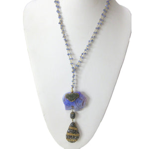 <i>Tanzanite and Elephant Necklace</i>