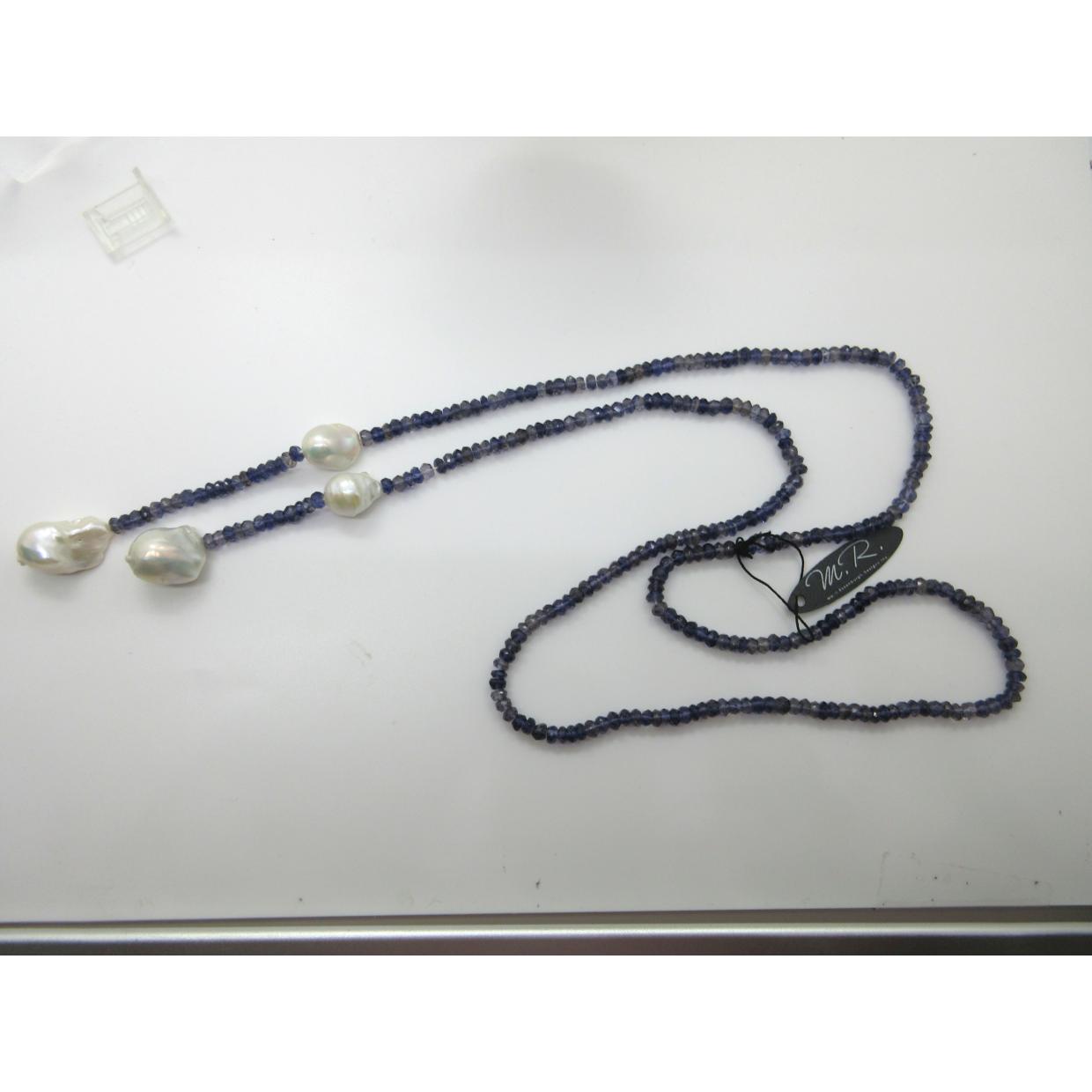 <i>Iolite & Baroque Pearl Lariat</i>