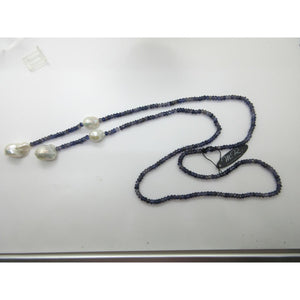 <i>Iolite & Baroque Pearl Lariat</i>