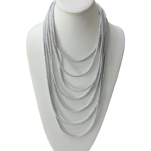 <i>7 Strand Silver Cord Necklace</i>