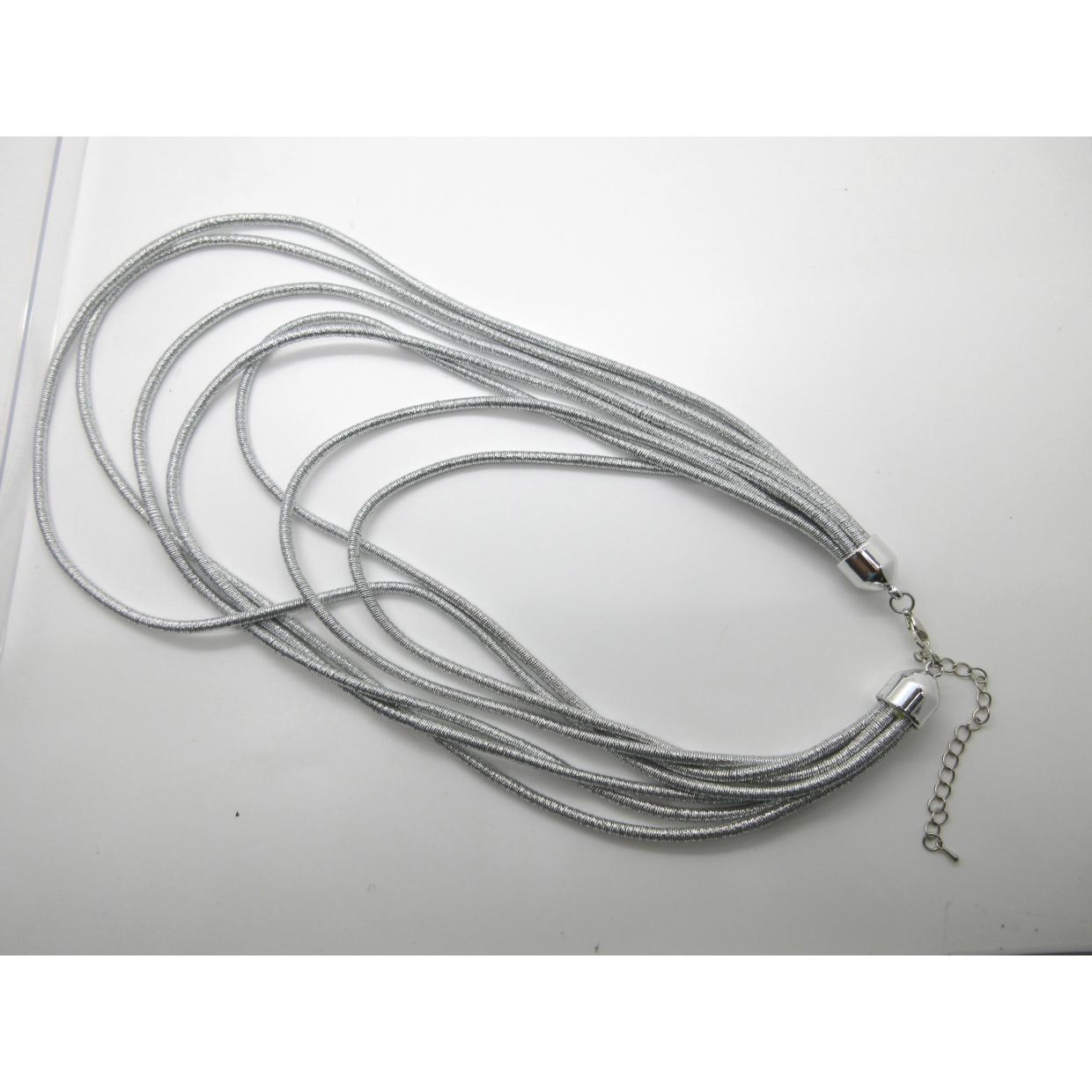 <i>7 Strand Silver Cord Necklace</i>