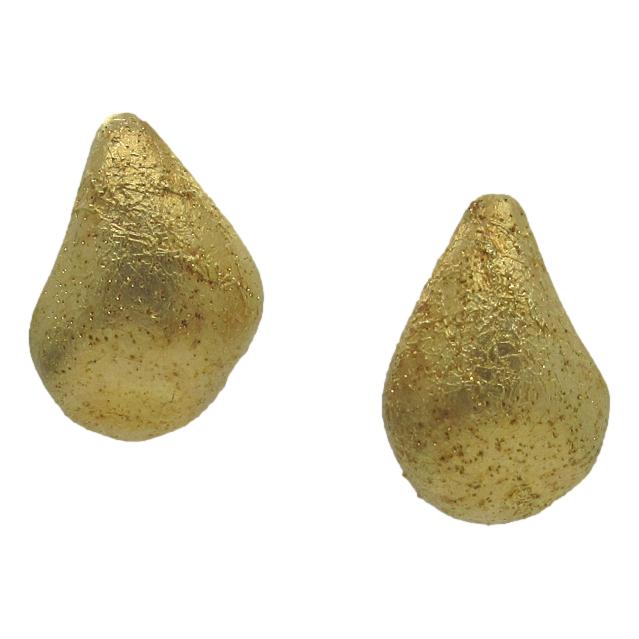 <i>Gold Dust Puffed Earrings</i><br>Made in Italy<br>