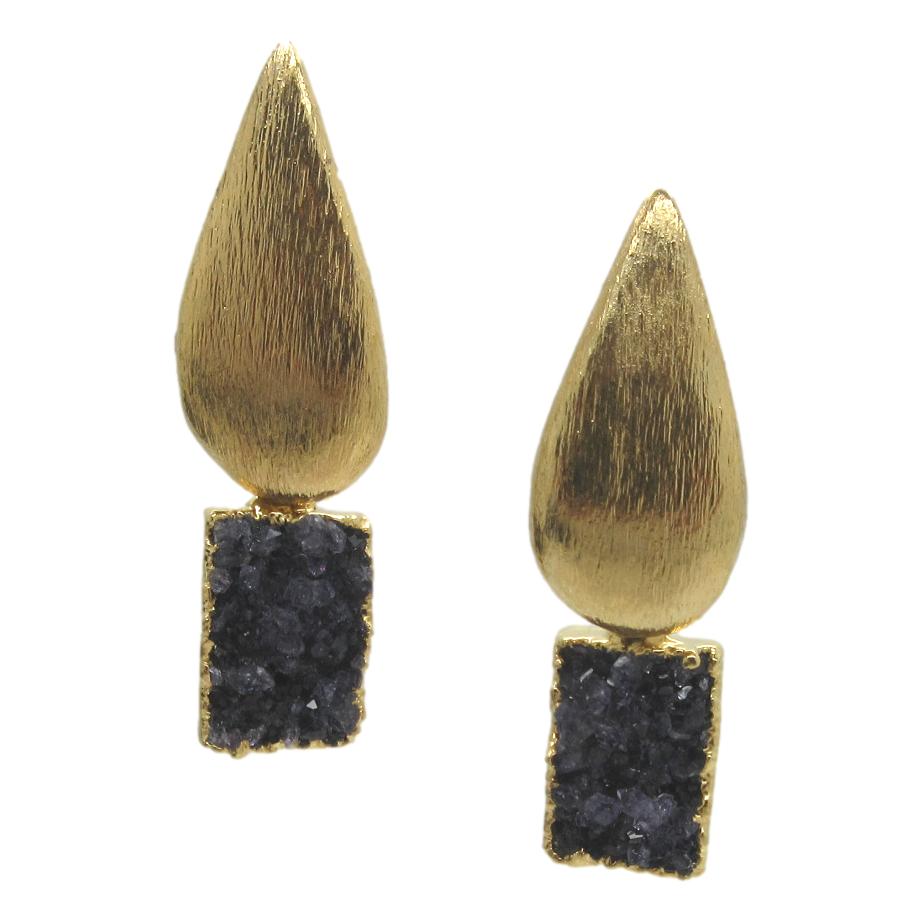 <i>Geometric Druzy Drop Earrings</i>
