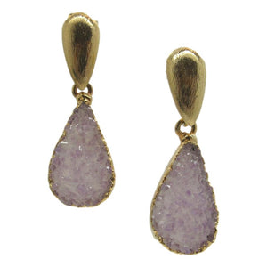 <i>Pale Lavender Druzy Drop Earrings</i>