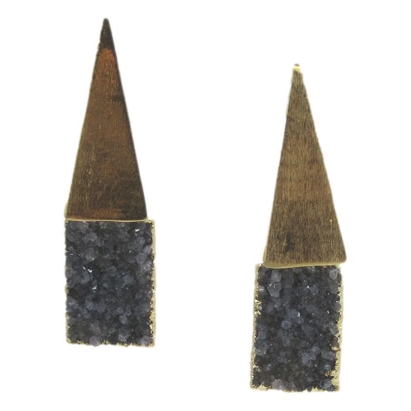 <i>Geometric Druzy Drop Earrings</i>