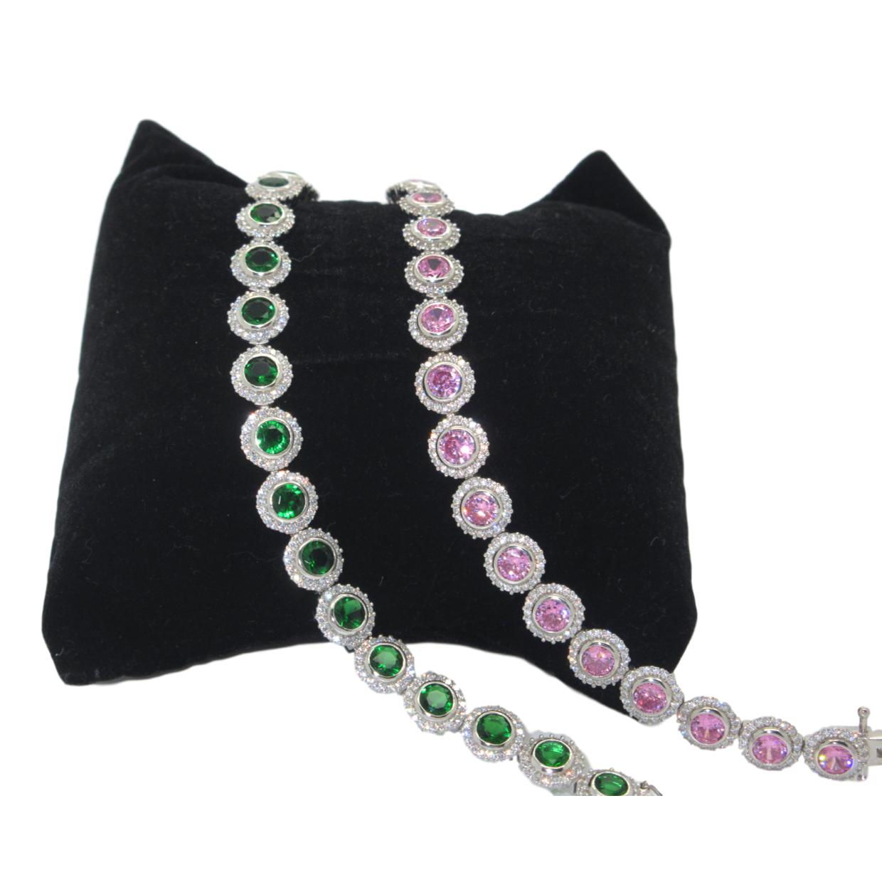 <i>Colored Stone Tennis Bracelet</i><br>2 color options<br>