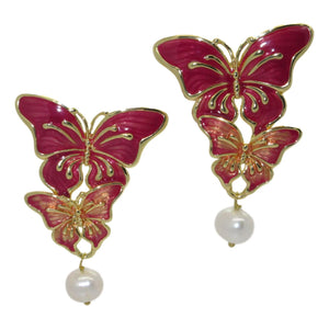<i>Double Butterfly Earrings</i><br>available in 3 colors<br> <br>Made in Italy<br>