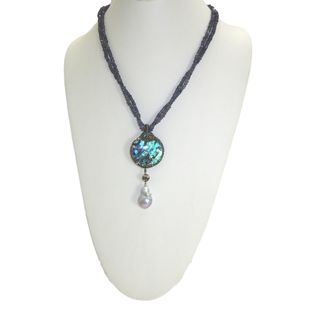 <i>Iolite & Abalone Necklace</i> <br>by Marti Rosenburgh<br>