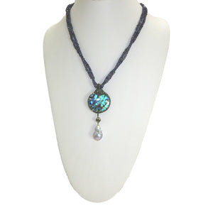 <i>Iolite & Abalone Necklace</i> <br>by Marti Rosenburgh<br>
