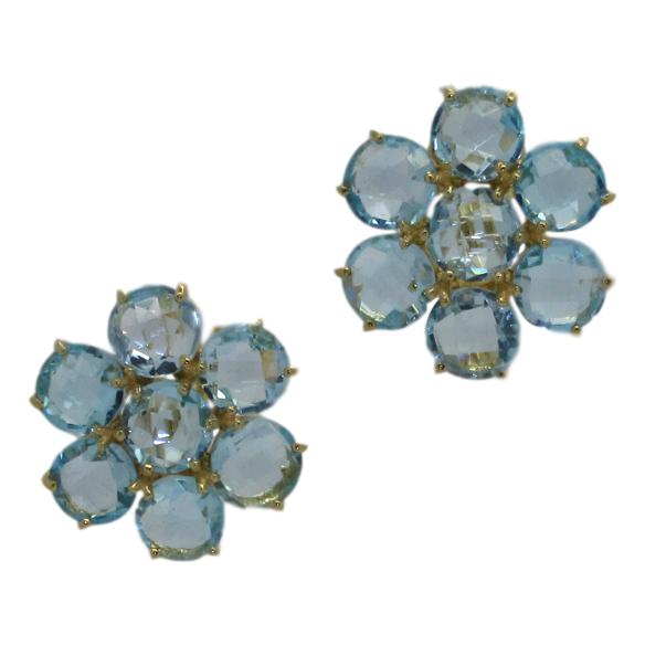 <i>Semi-Precious Flower Earrings</i><br>available in 3 colors<br><br>Made in Italy<br>