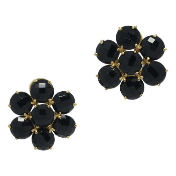 <i>Semi-Precious Flower Earrings</i><br>available in 3 colors<br><br>Made in Italy<br>