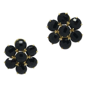 <i>Semi-Precious Flower Earrings</i><br>available in 3 colors<br><br>Made in Italy<br>