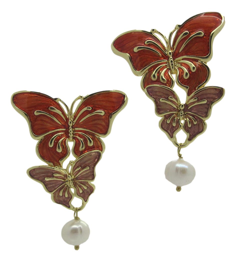 <i>Double Butterfly Earrings</i><br>available in 3 colors<br> <br>Made in Italy<br>