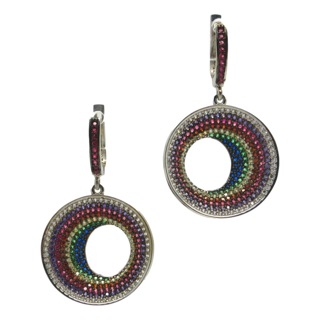 <i>Multi-Color Circle Earrings</i>
