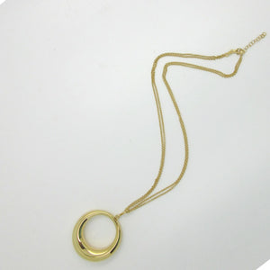<i>Large Circle Pendant Necklace</i><br>Made in Italy<br>