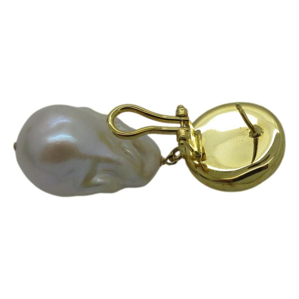 <i>Button Top Baroque Pearl Drop Earrings</i>
