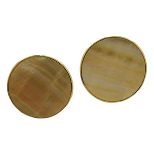 <i>Golden Mother of Pearl Disc Earrings</i>