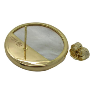 <i>Golden Mother of Pearl Disc Earrings</i>