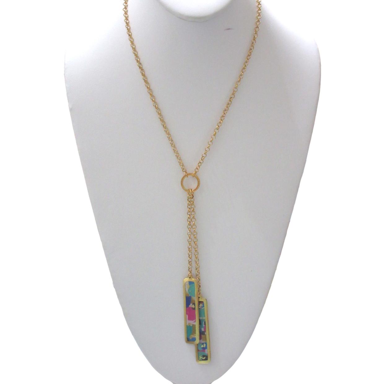 <i>Colorful Reversible Bar Necklace</i><br>by Evocateur<br>