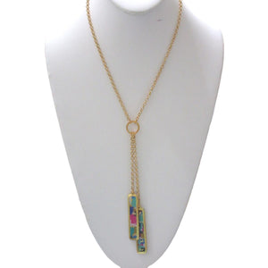 <i>Colorful Reversible Bar Necklace</i><br>by Evocateur<br>