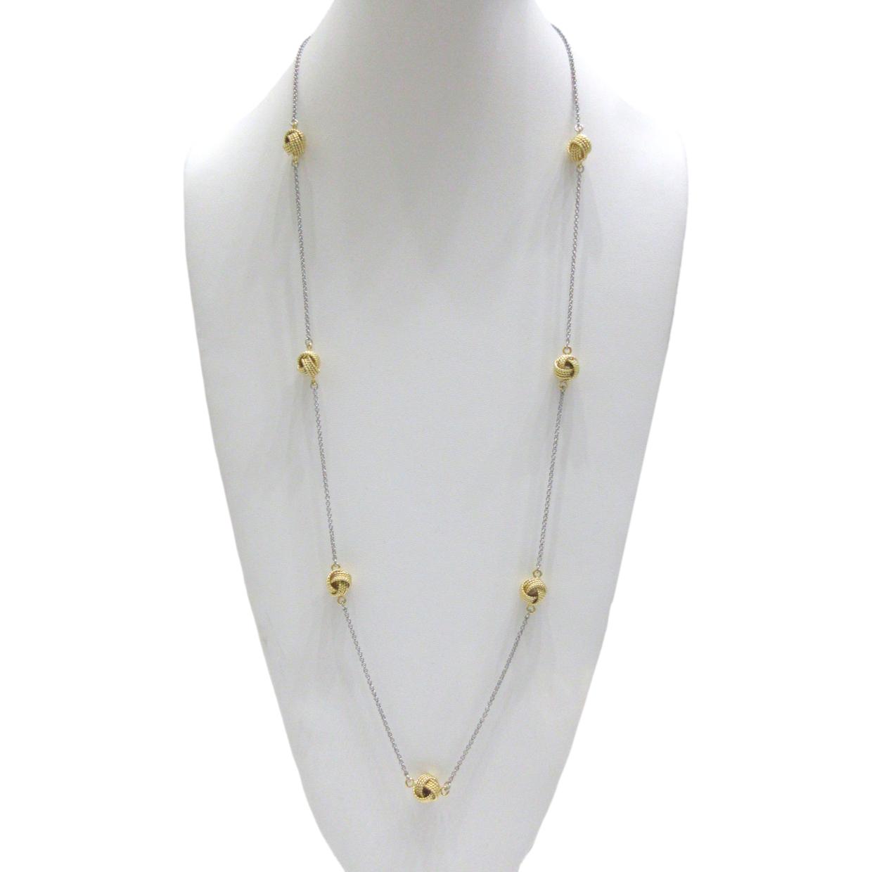 <i>Two-Tone Wrapped Ball Necklace</i>