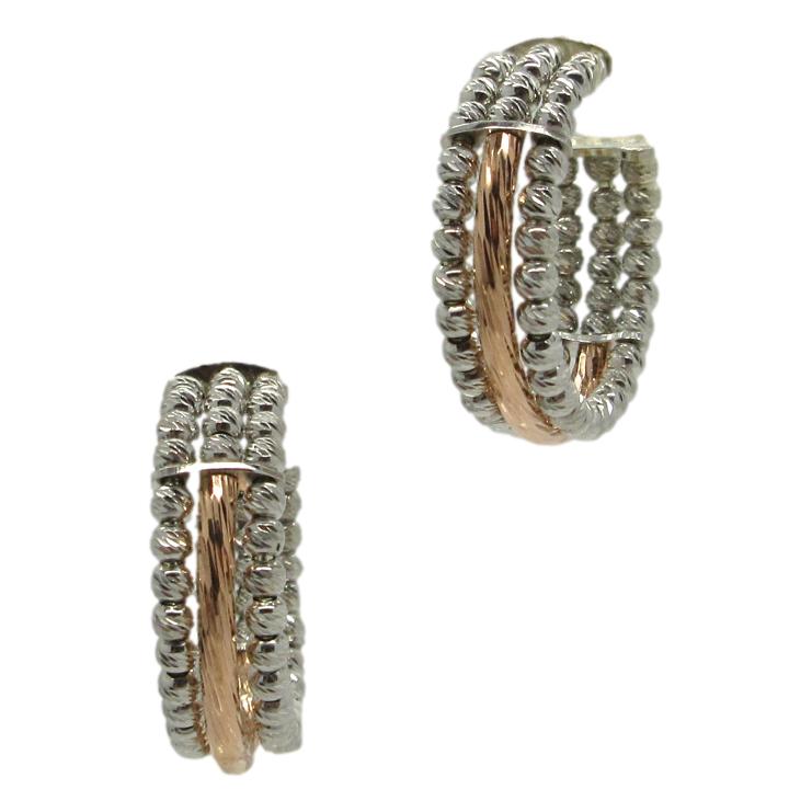 <i>Unique 2-Tone Hoop Earrings</i><br>Made in Italy<br>