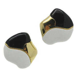 <i>Black, Gold and White Abstract Earrings</i>