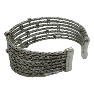 <i>7 Row Cable Cuff Bracelet</i><br>Made in Italy<br>