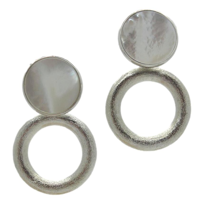 <i>Double Circle Mother of Pearl Earrings</i>