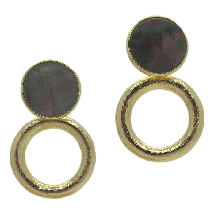<i>Double Circle Mother of Pearl Earrings</i>