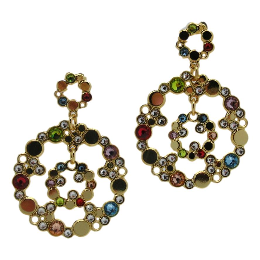 <i>Circle within Circle Polka Dot Earrings</i><br>Made in Italy<br>