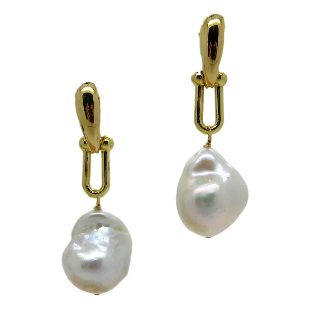 <i>Hardware Link Baroque Pearl Earrings</i>