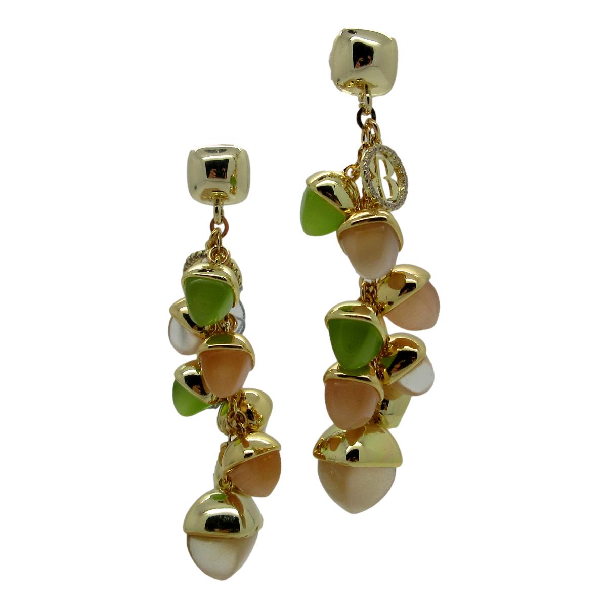 <i>Long Cluster Earrings</i><br>Made in Italy<br>