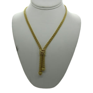 <i>Elegant Pave Tie Necklace</i><br>Made in Italy<br>