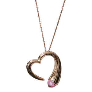 <i>Pink Kissing Heart Necklace</i><br>Made in Italy<br>
