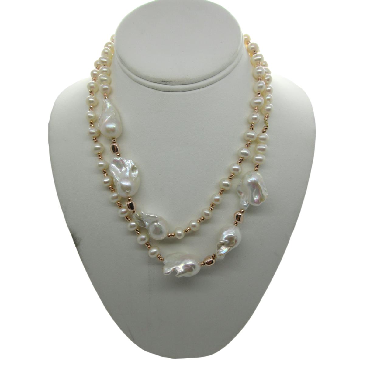<i>Double Strand Pearl Necklace</i><br>Made in Italy<br>