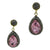 <i>Pink Crystal & Hemotite Earrings</i>