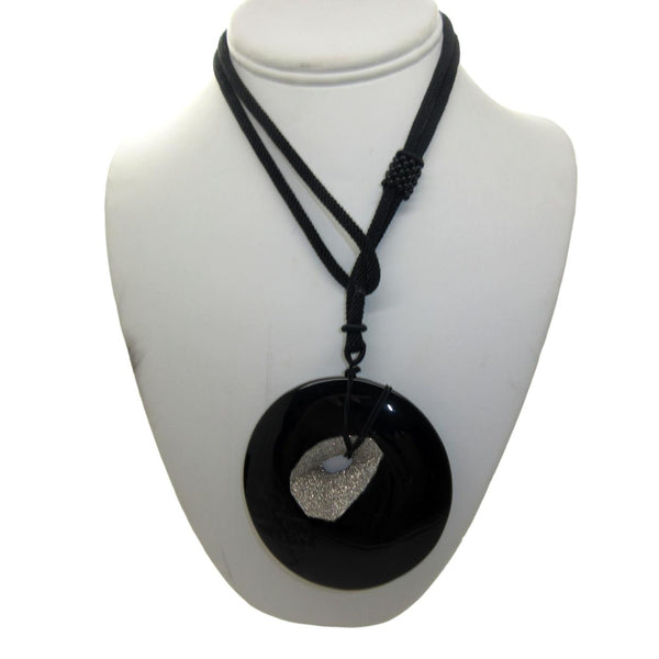 [HOLIDAYVISITOR] Black Onyx Stone Necklace /追跡付 Onyx Pendant Necklace - Vine & Valley Jewelry